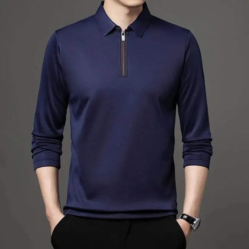 Polo à Manches Longues à Zip - Homme