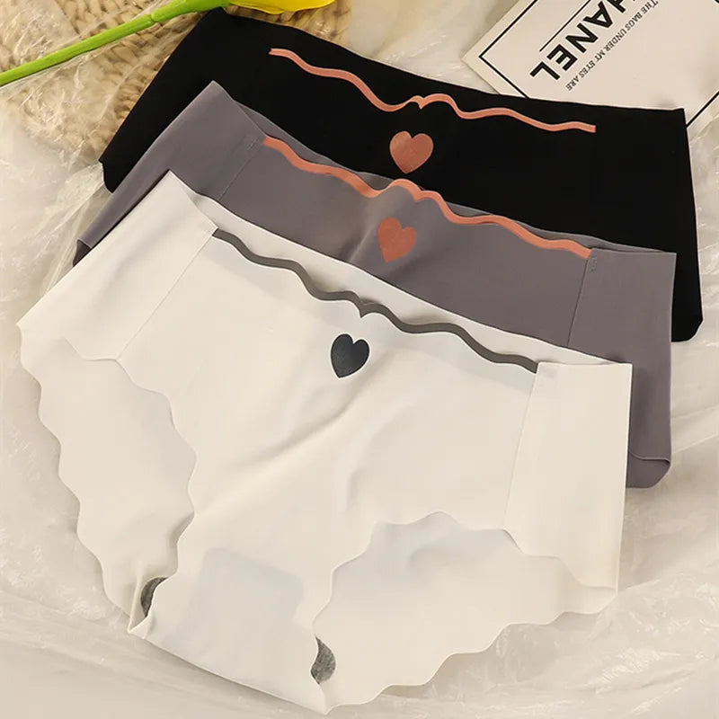 Little Heart - Lot de 3 Culottes en Soie Glacée Sans Couture