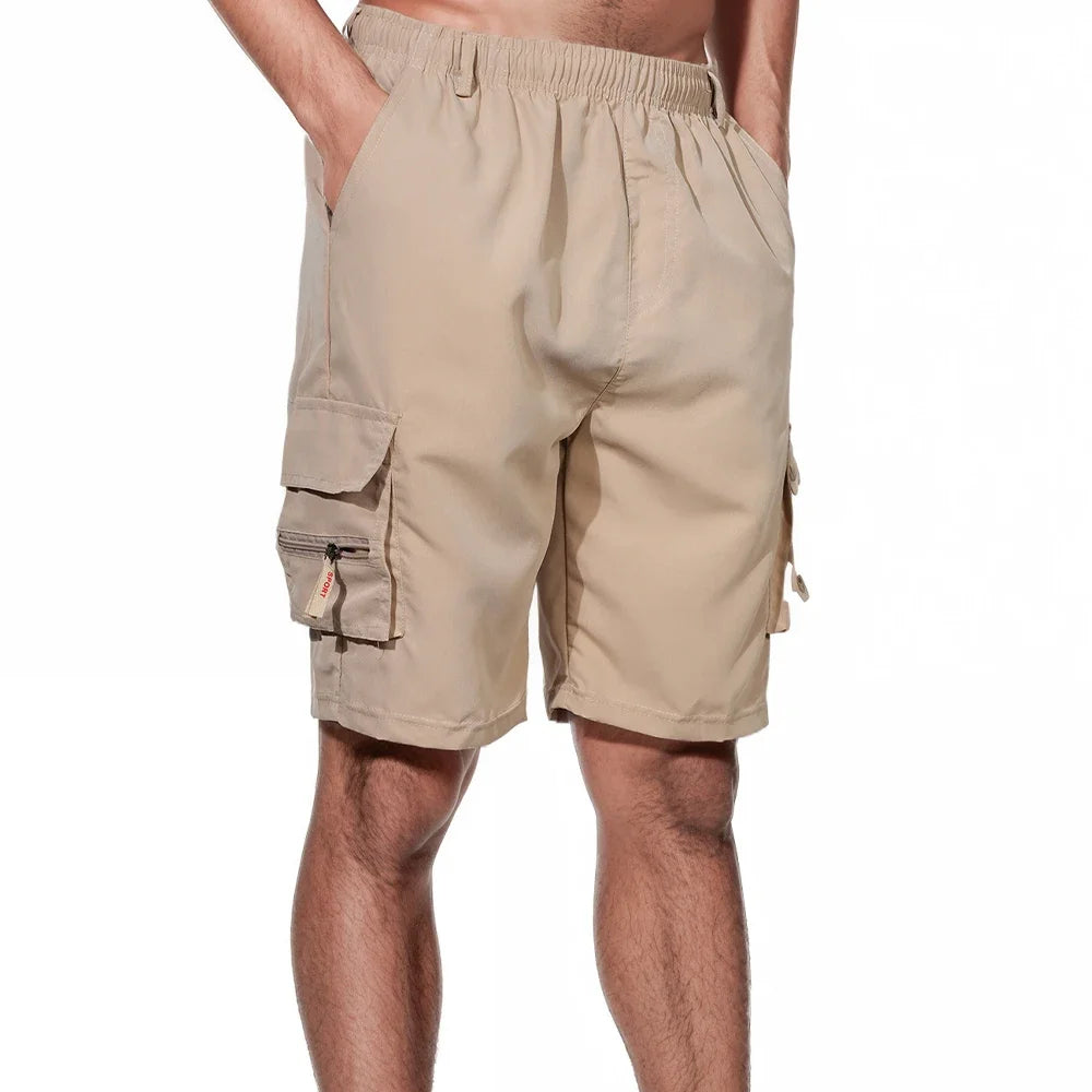 Short Cargo Homme Multi-Poches – Taille Élastique