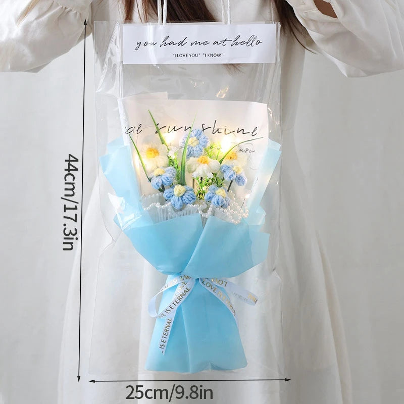 Bouquet de Fleurs en Crochet Fait Main & LED à Offrir