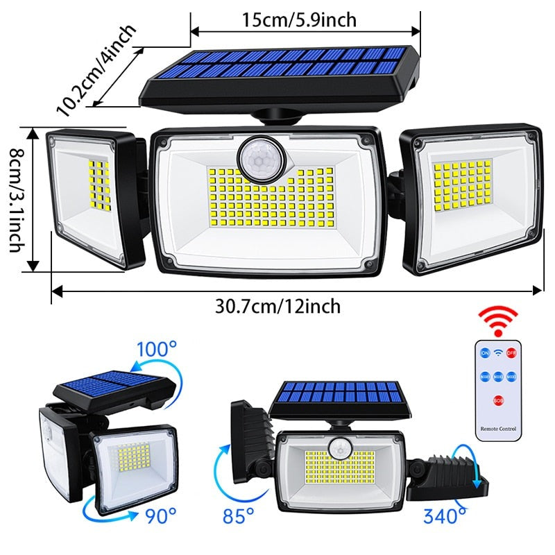 Lampe Solaire 3 Panneaux