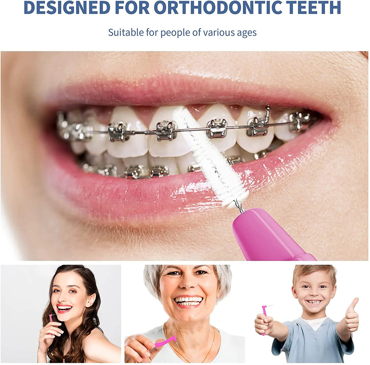Lot de 20 Brossettes Interdentaires – Poils Souples & Capuchon Anti-Poussière – Nettoyage Dentaire & Appareils Orthodontiques