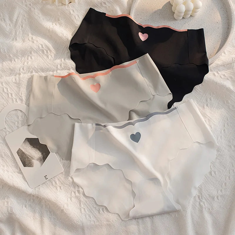 Little Heart - Lot de 3 Culottes en Soie Glacée Sans Couture