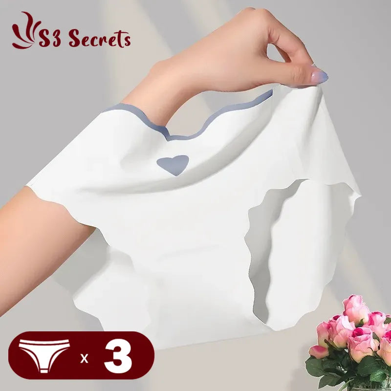 Little Heart - Lot de 3 Culottes en Soie Glacée Sans Couture
