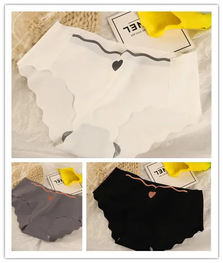 Little Heart - Lot de 3 Culottes en Soie Glacée Sans Couture