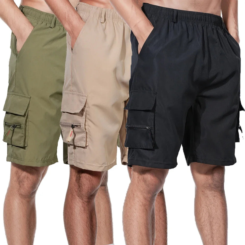 Short Cargo Homme Multi-Poches – Taille Élastique