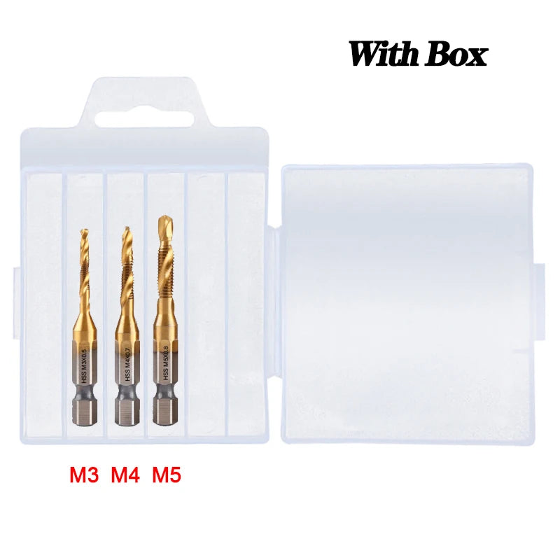 Jeu de Forets à Tarauder à Tige Hexagonale Plaqués Titane