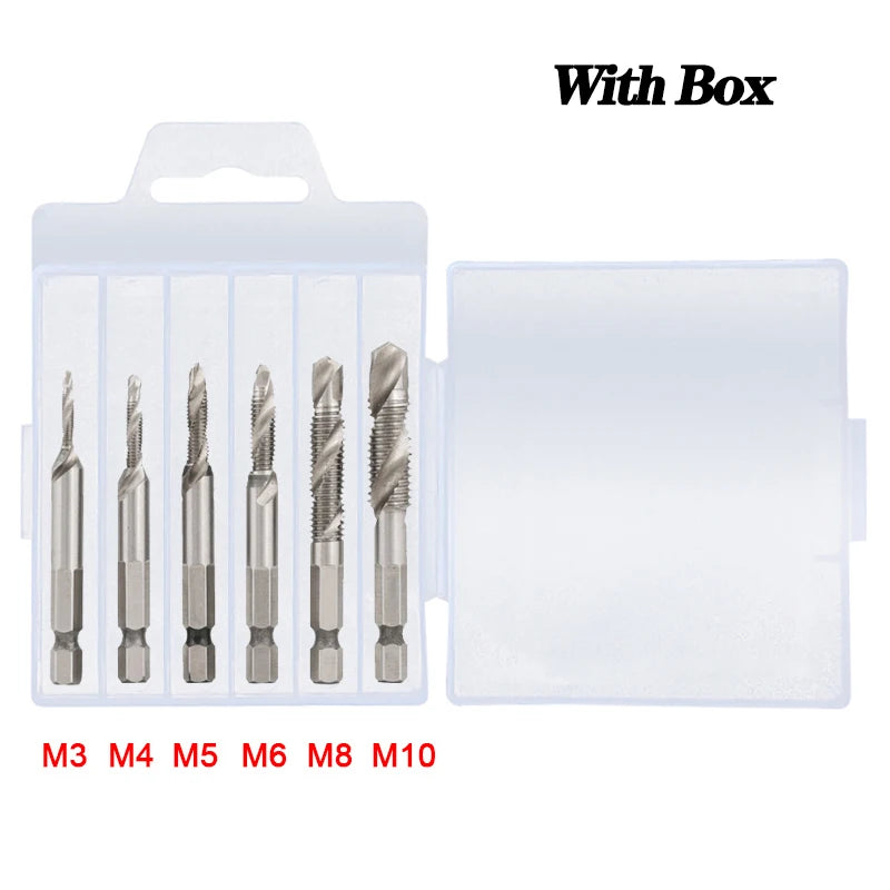 Jeu de Forets à Tarauder à Tige Hexagonale Plaqués Titane