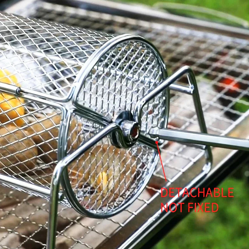 Panier à Barbecue Rotatif en Acier Inoxydable