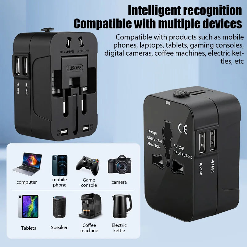Prise Universelle avec Double USB — Idéal pour voyages