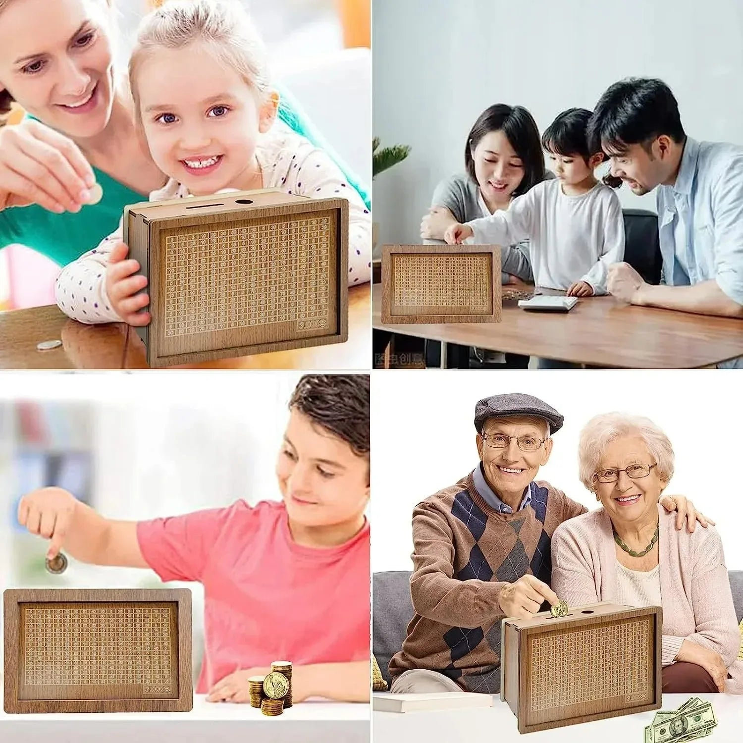 Tirelire en bois - Économies assurées