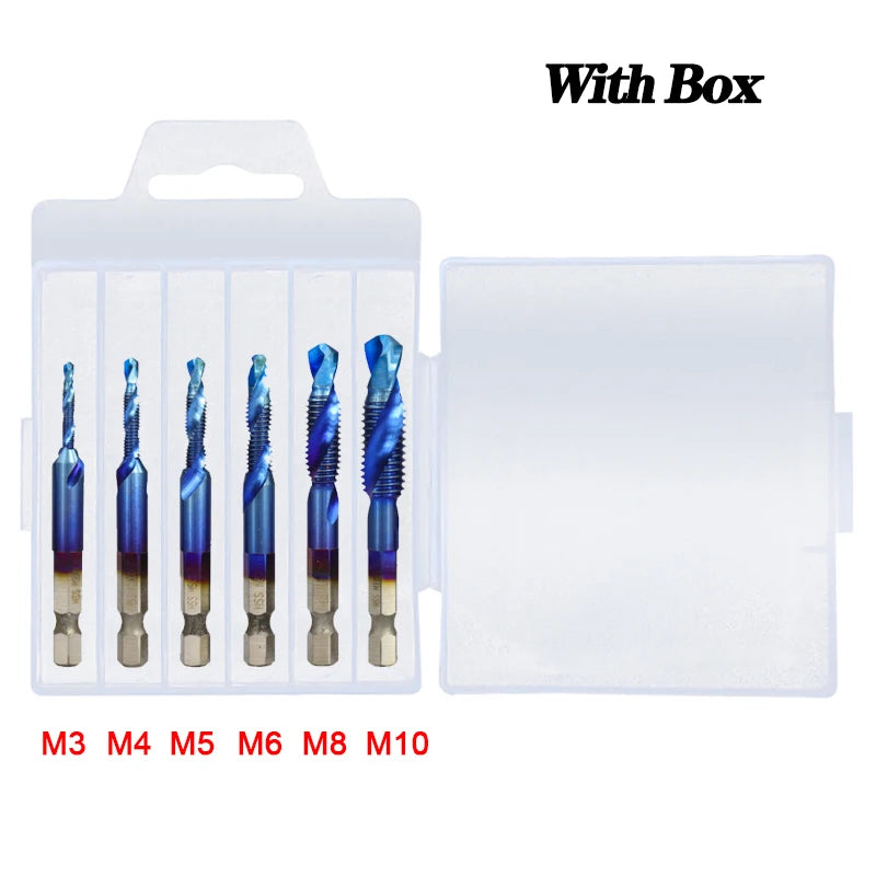 Jeu de Forets à Tarauder à Tige Hexagonale Plaqués Titane