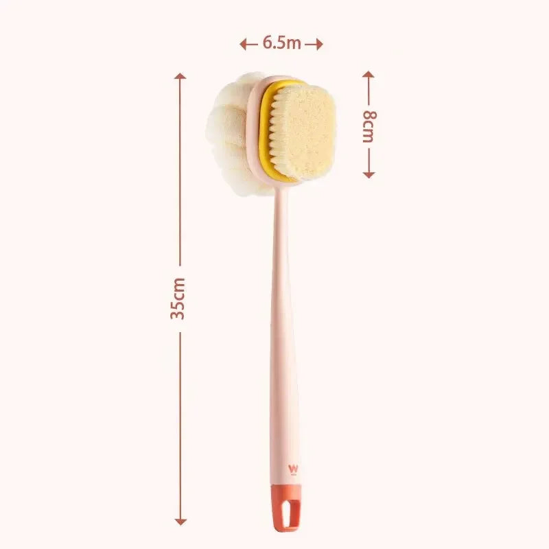 Brosse 2 en 1 Brosse & Fleur de Douche pour Dos à Long Manche - Nettoie & Exfolie