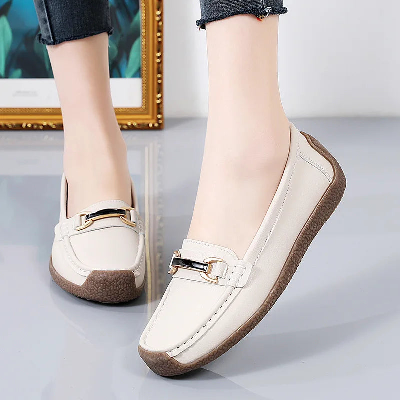 Mocassins à enfiler avec boucle en métal - Semelles antidérapantes