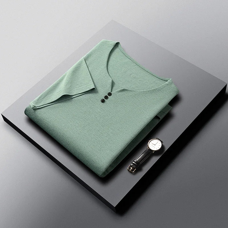 T-Shirt Henley Homme à Manches Courtes & Col V à 3 Boutons - Respirant, Confortable & Style Décontracté