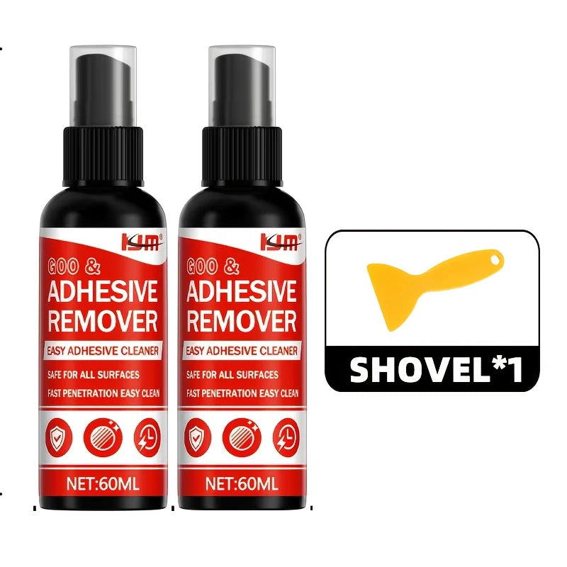 Spray Dissolvant de Colle Nettoyant Résidus d’Adhésifs & Autocollants + Raclette Incluse – 1 ACHETÉ = 1 OFFERT