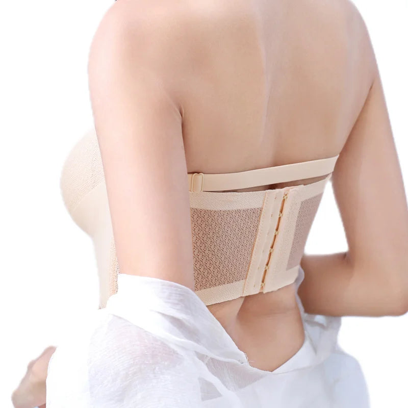 Soutien-gorge push-up sexy sans bretteles avec fermeture avant