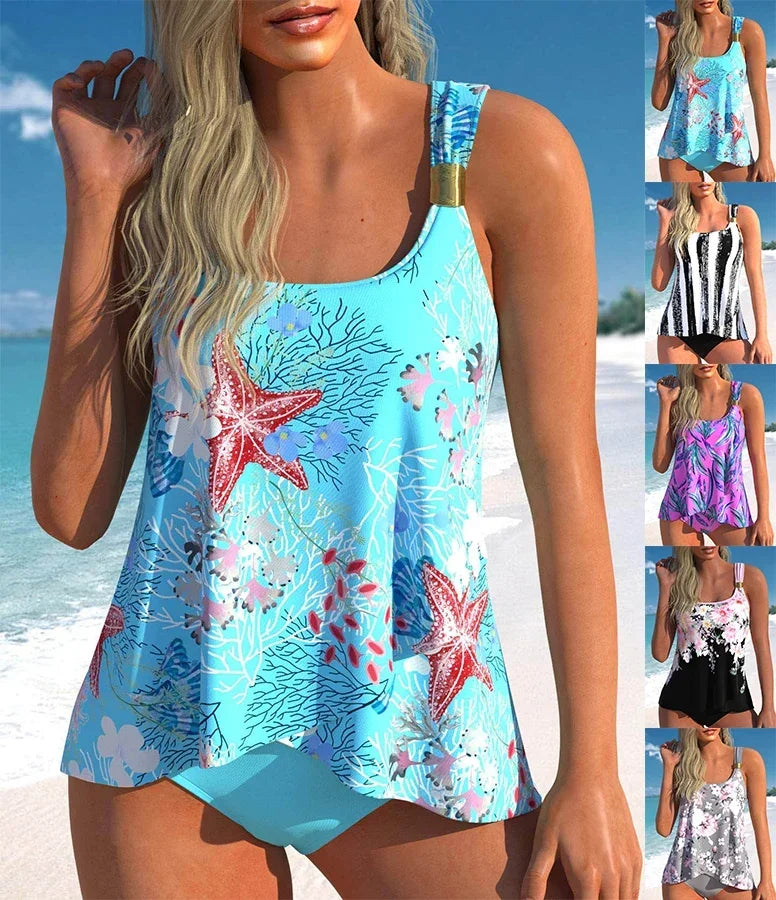 Tankini Femme Élégant Imprimé Floral Été