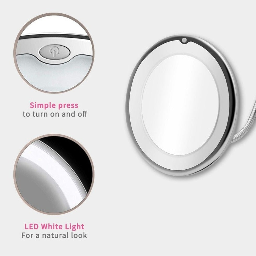 Miroir grossissant avec LED intégrée