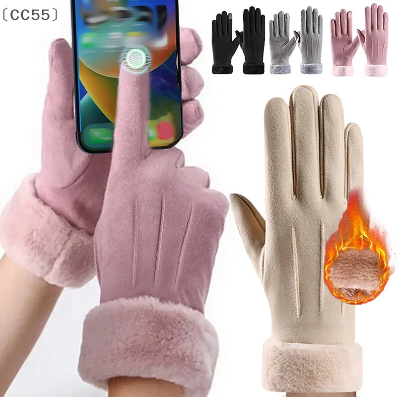 Gants en Daim Tactiles Chauds & Élégants - Femme
