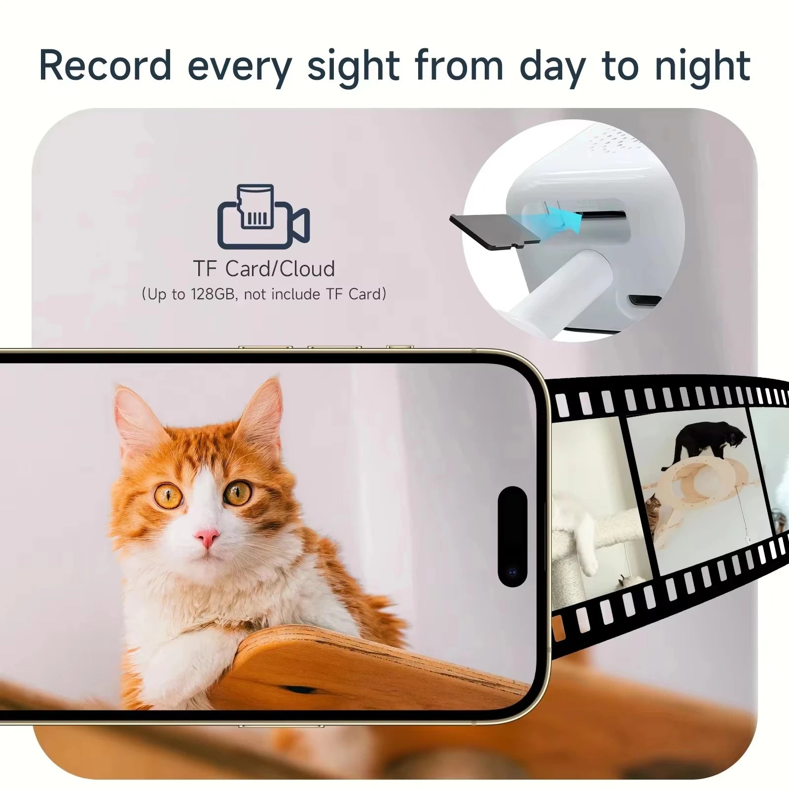 Mini Caméra HD de Fenêtre WiFi 2,4/5 GHz Résolution 3MP - Vision Nocturne & Détecteur de Mouvement