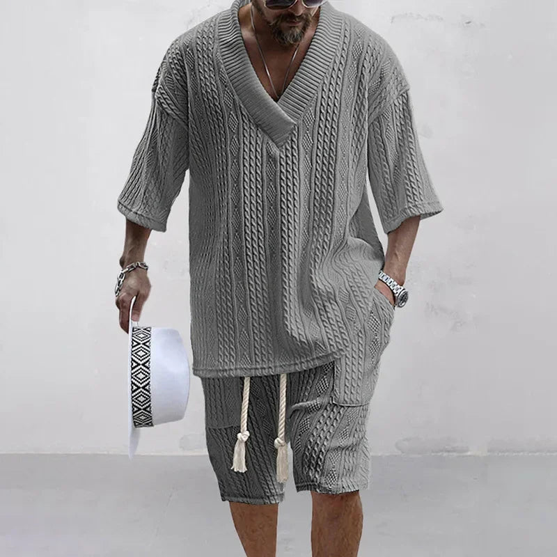 Ensemble décontracté d'été texturé pour Homme