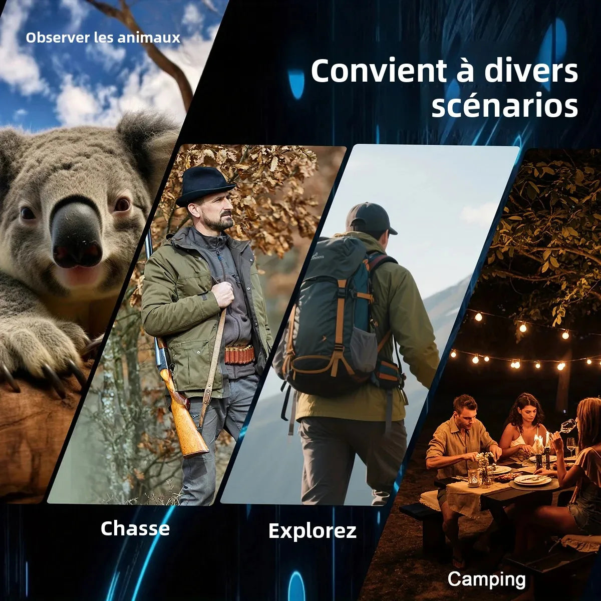 Jumelles Infrarouges Photos/ Vidéos, Zoom 6X & LED à 7 Niveaux