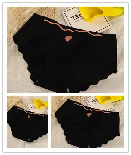 Little Heart - Lot de 3 Culottes en Soie Glacée Sans Couture