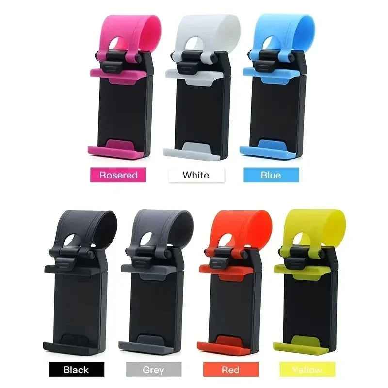 Support Téléphone Universel pour Volant de Voiture – Pince Télescopique Réglable – Maintien Smartphone & GPS