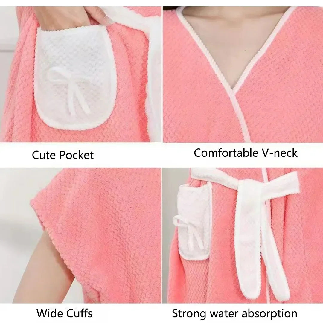 Peignoir de Bain en Microfibre Super Absorbante - Femme