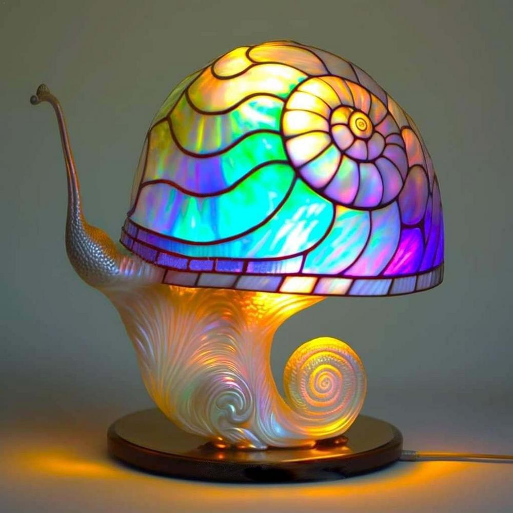 Lampe Décorative en Vitrail Coloré