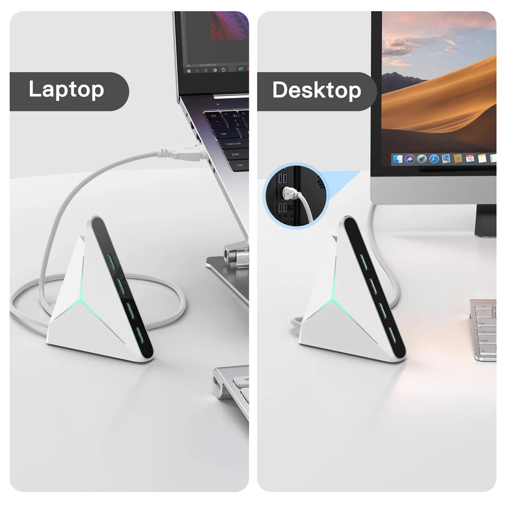 Station d'Accueil Pyramide 4 Ports USB 3.0 & Type-C