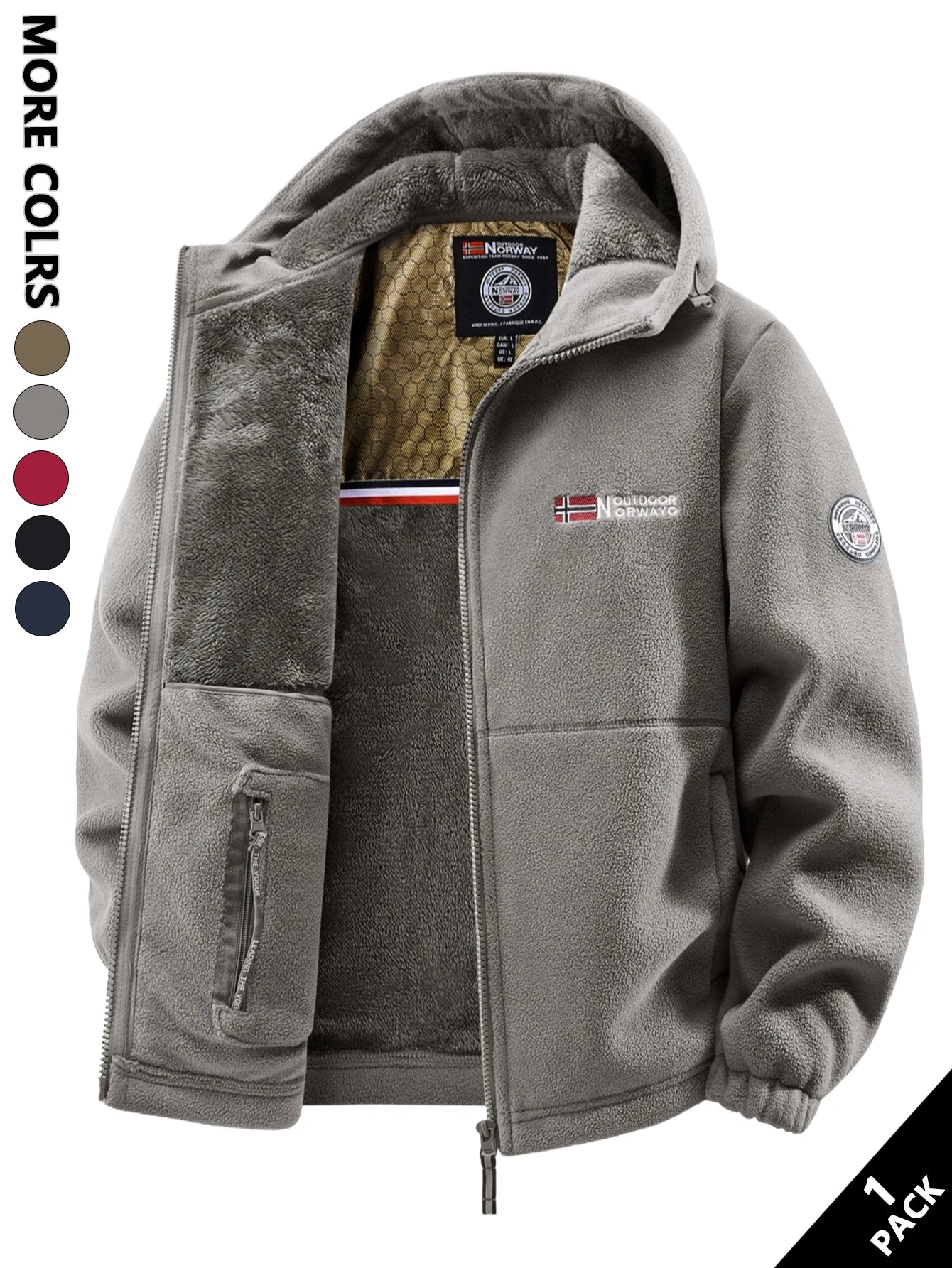 NORWAY - Veste Polaire à Capuche Doublée ULTRA CHAUDE