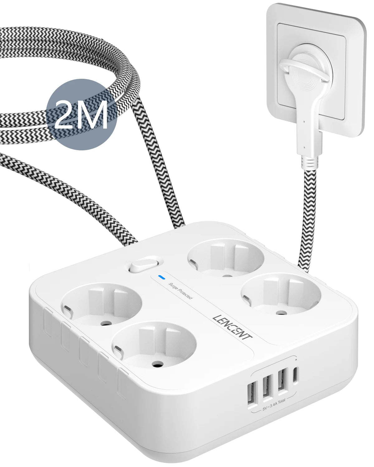 Multiprise 8 en 1 Économie d'Énergie