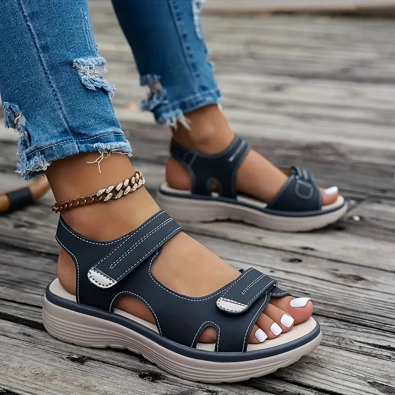 Sandales Femme à Plateforme et Doubles Brides Réglables – Confort Outdoor pour Été et Voyage