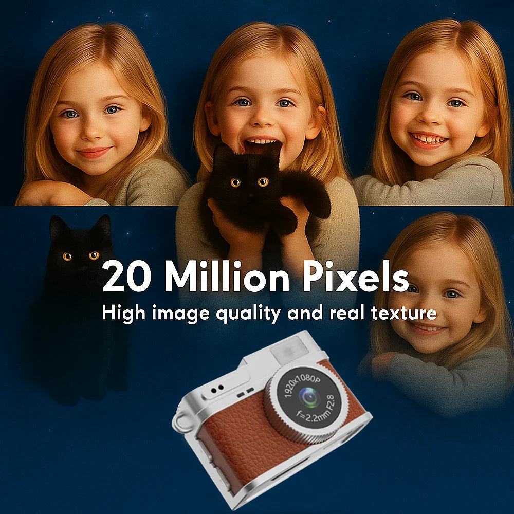 Mini Appareil Photo Rétro 1080P + Carte 64GB OFFERTE