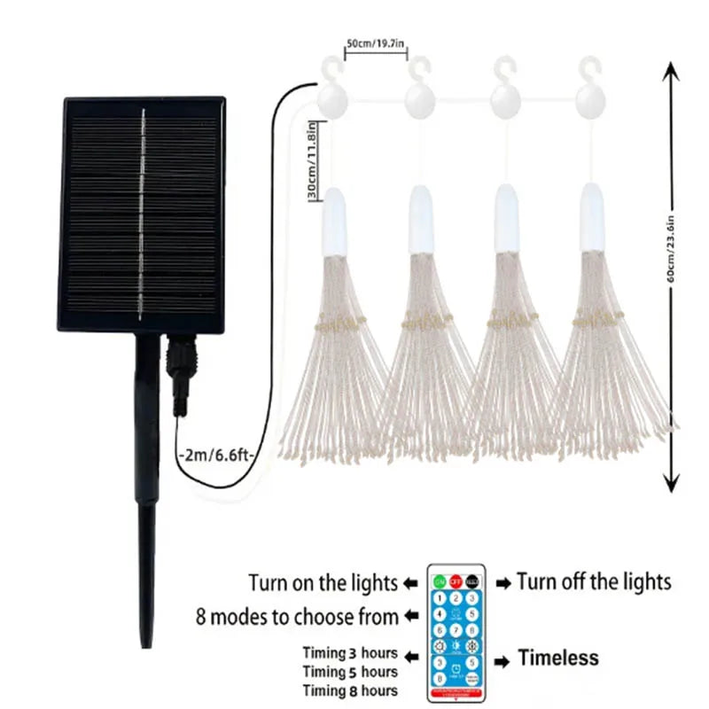 Lot de 4 Lumières Solaires Suspendues