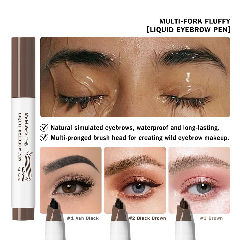 Stylo à Sourcils 4D Multi-Pointes Waterproof & Longue Durée