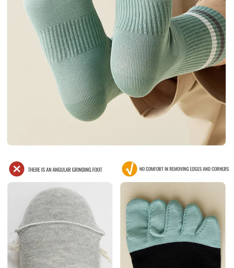 5 paires de Chaussettes Longues à 5 Doigts – Anti-Odeur & Anti-Frottement