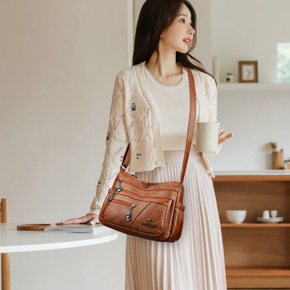 Sac à bandoulière en cuir PU souple