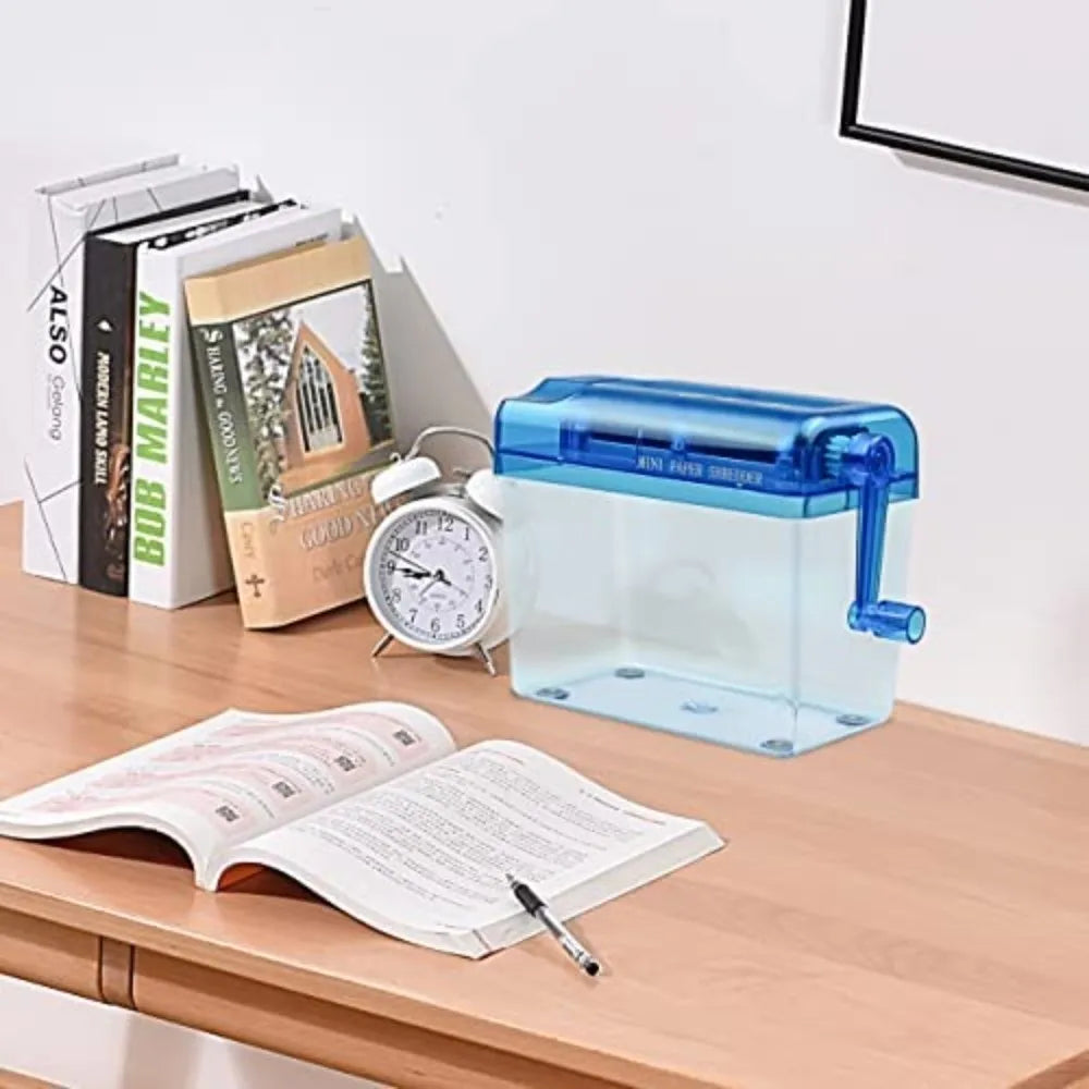 Mini Destructeur de Documents Manuel Format A4/A6 – Broyeur à Papier à Manivelle Portable