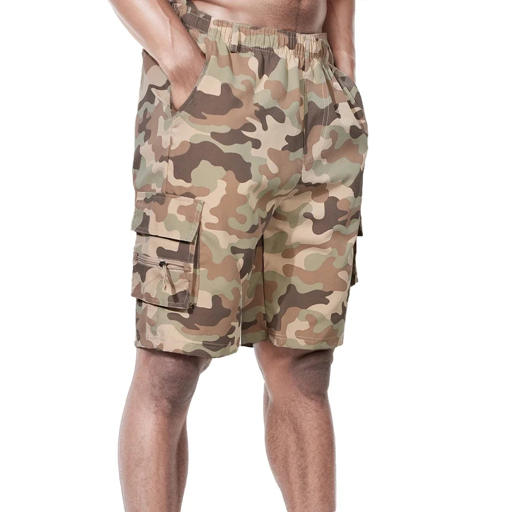 Short Cargo Homme Multi-Poches – Taille Élastique