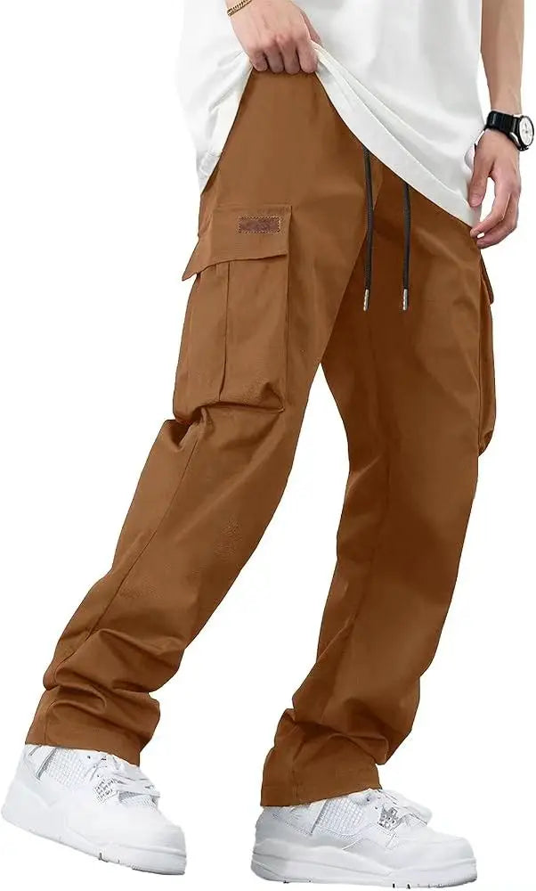 Pantalon Cargo Homme en Sergé – Coupe Décontractée avec Cordon – Sport, Randonnée & Outdoor