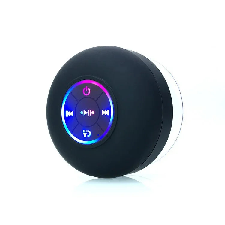 Enceinte Bluetooth Étanche IPX4 avec Lumières LED – Haut-Parleur Portable à Ventouse pour Douche et Outdoor