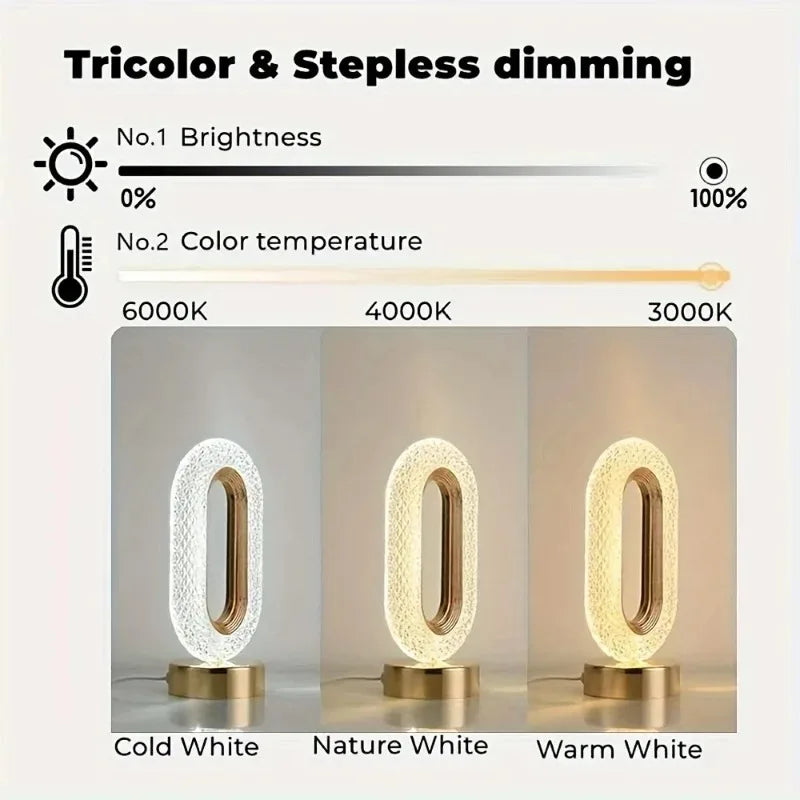 Lampe en Cristal 3D - 3 Couleurs de Lumière & Différentes Luminosités