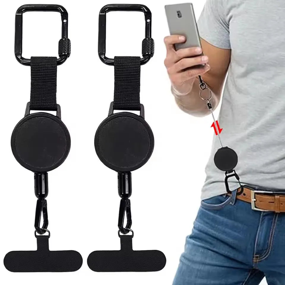 Cordon Rétractable avec Mousqueton AntiVol pour Téléphone