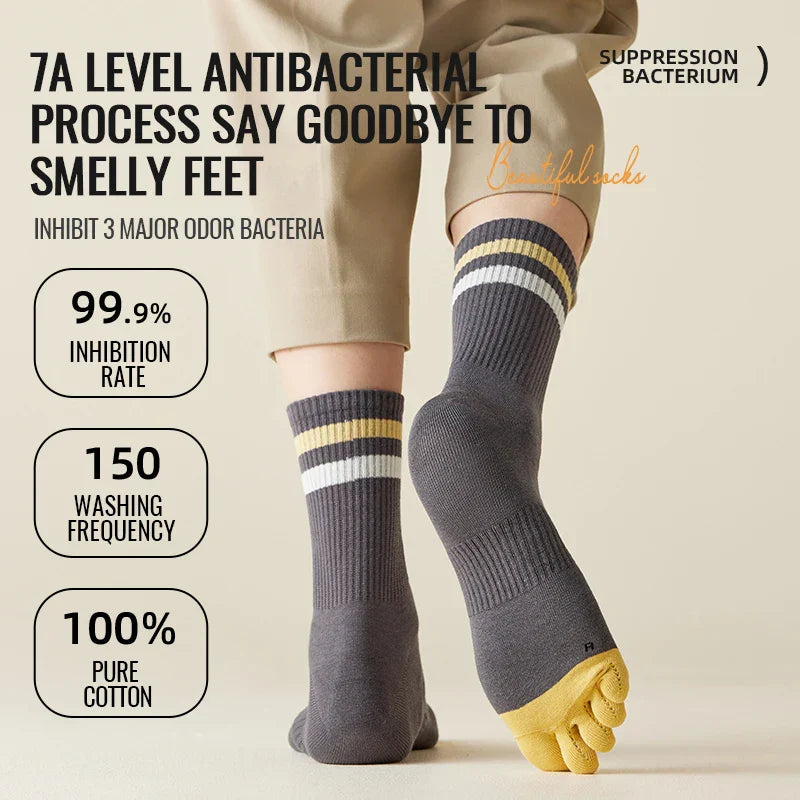 5 paires de Chaussettes Longues à 5 Doigts – Anti-Odeur & Anti-Frottement