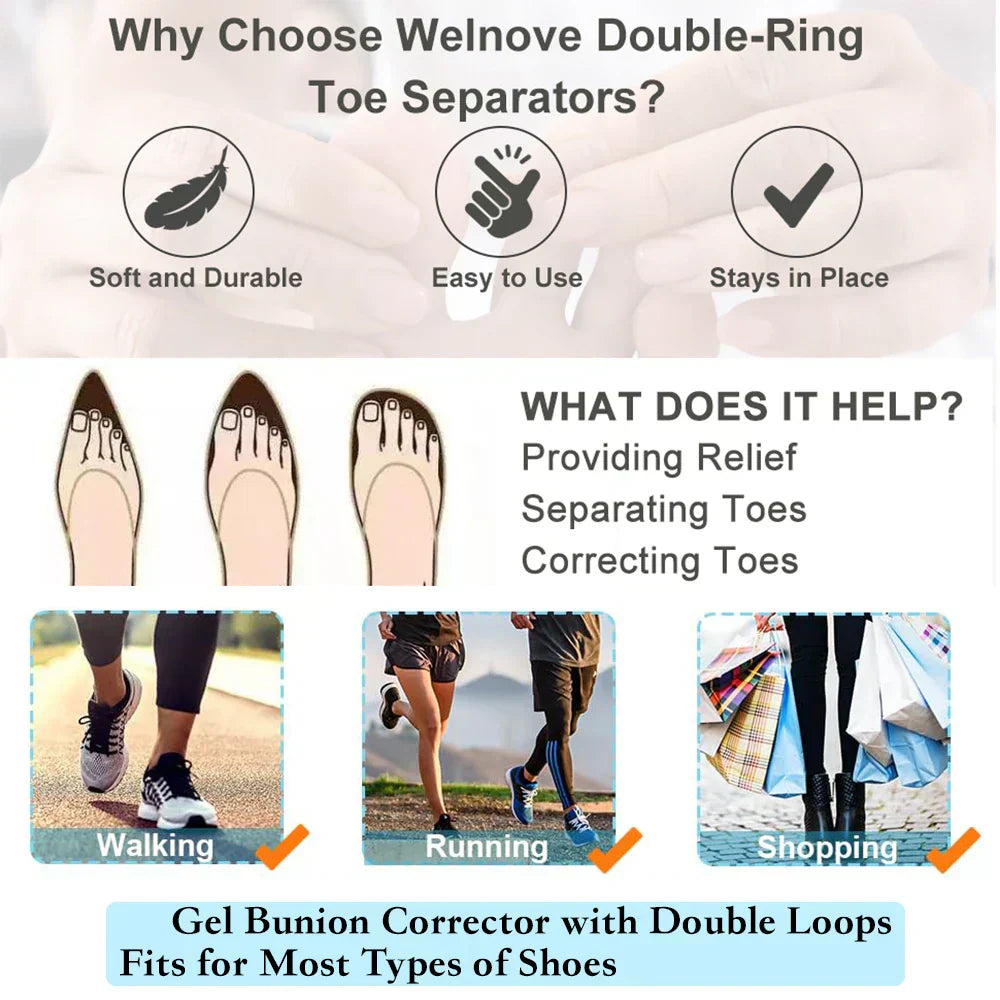 4x Séparateurs d'orteils Spécial Hallux Valgus