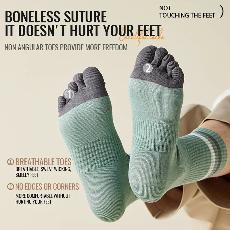 5 paires de Chaussettes Longues à 5 Doigts – Anti-Odeur & Anti-Frottement