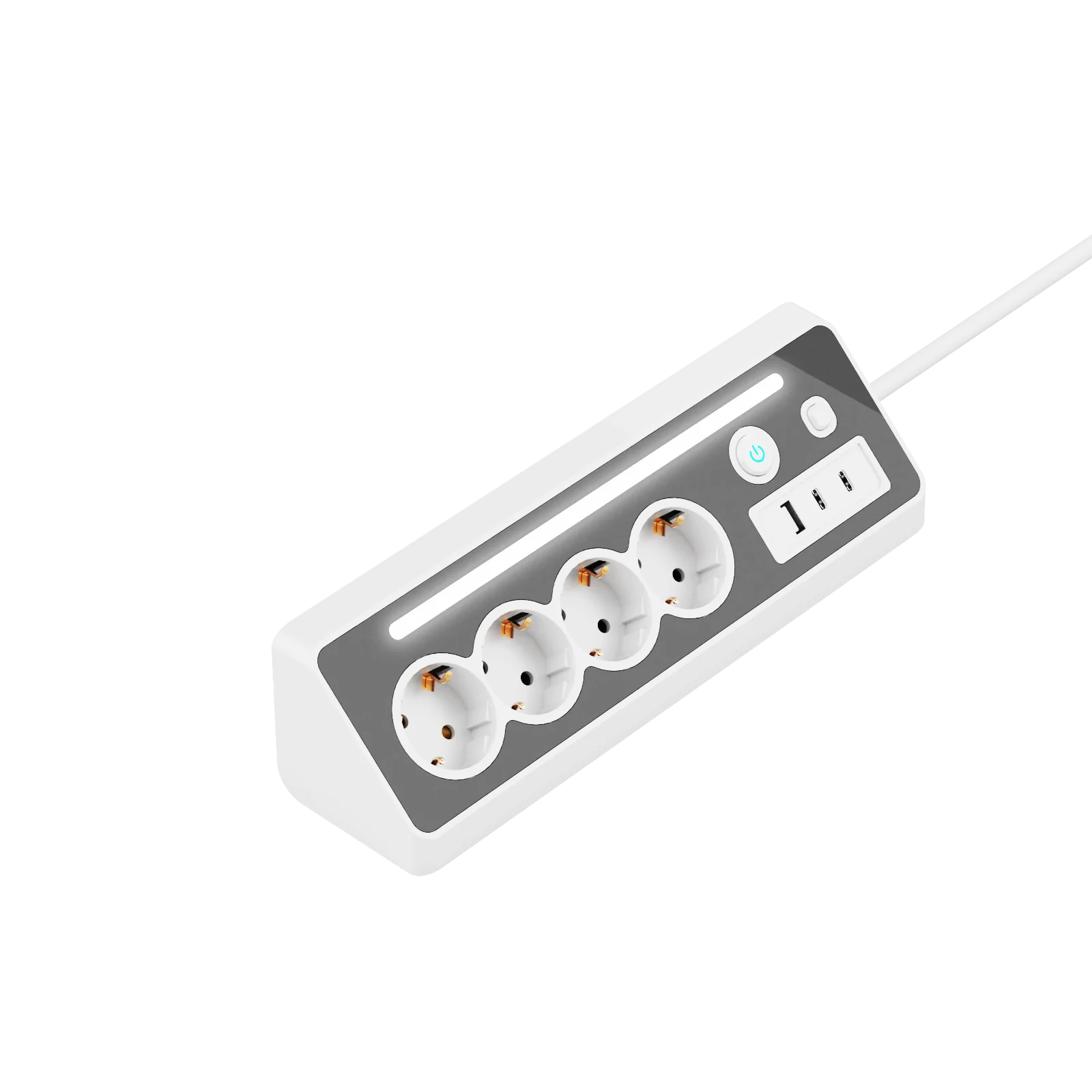 Multiprise LED 4 Prises et 3 USB - Charge Rapide